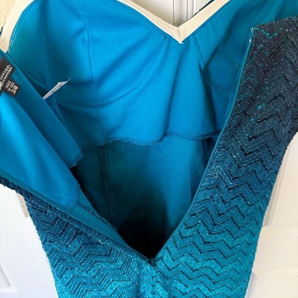 Beautiful Ombre Print Formal Prom Evening Gown  Mermaid Style Maxi Dress New - Picture 9 of 15